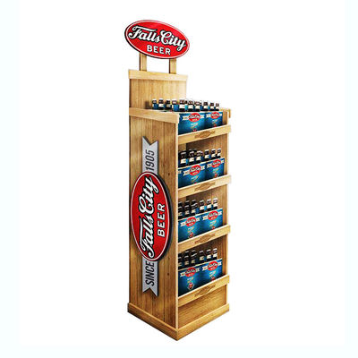 Support d'affichage de bière de Juice Wine Display Stand Wooden 5 couches