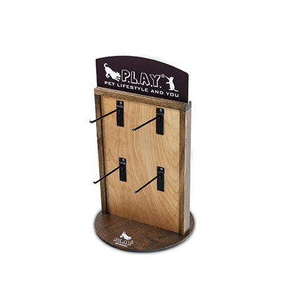 Animal familier en bois en bois Toy Display Stand With Hooks de présentoir de dessus de Tableau