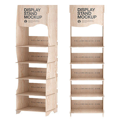 Bevis Moderne 4 couches en contreplaqué en bois amovible Display Racks Plancher Stand pour le supermarché Display Store Emballé dans un carton
