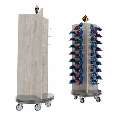 qualité  Three Sided Rotating Display Stand Cap Display Stand With Customized Logo Usine