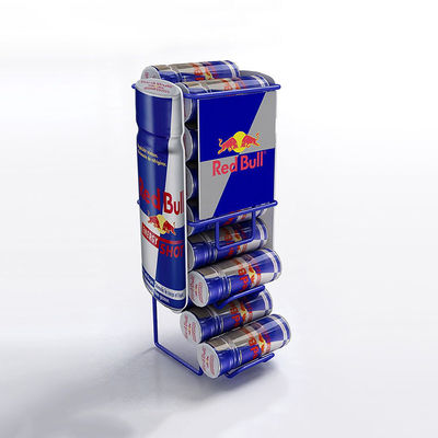 La boisson de vente chaude d'énergie de supermarché peut montrer le présentoir accrochant de fil de support avec le logo fait sur commande