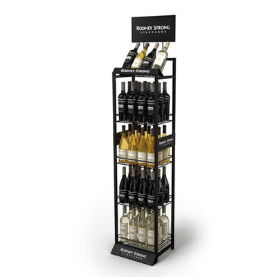 Métal de scintillement adapté aux besoins du client de support de vin de présentoirs en métal de boisson de support de vin de style de mode pour le bar