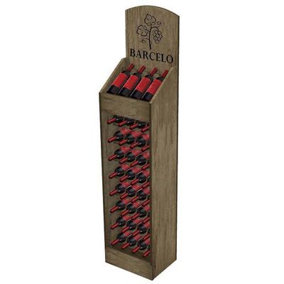 Support d'affichage adapté aux besoins du client de vin de Pinewood de présentoir de cru pour le magasin de vins et de spiritueux