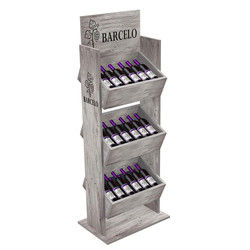 Support d'affichage adapté aux besoins du client de vin de Pinewood de présentoir de cru pour le magasin de vins et de spiritueux