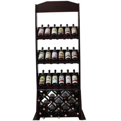 Capacité naturelle de bouteille en bois 24 de support d'affichage de vin de présentoir de présentoir de stockage de vin en bois de pin