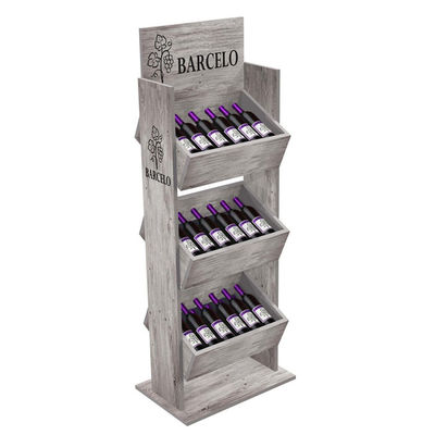 Capacité naturelle de bouteille en bois 24 de support d'affichage de vin de présentoir de présentoir de stockage de vin en bois de pin