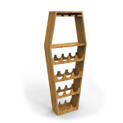 Capacité naturelle de bouteille en bois 24 de support d'affichage de vin de présentoir de présentoir de stockage de vin en bois de pin