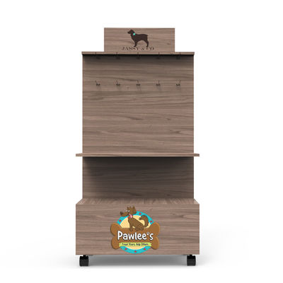 Produits pour chiens et chats de nettoyage jouet en bois demi plateau plancher étagère d'affichage pour magasin d'animaux