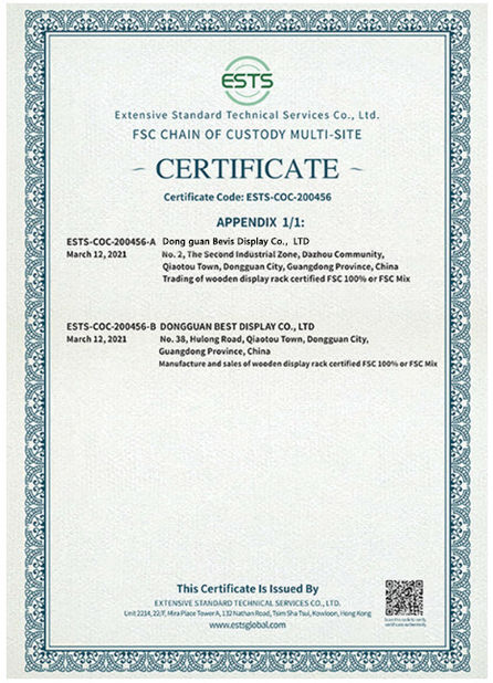 Chine Dongguan Bevis Display Co., Ltd certifications